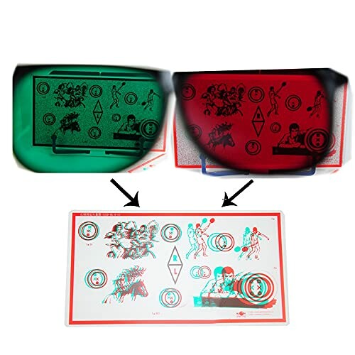 Comparison of a 3D illustration viewed with glasses.