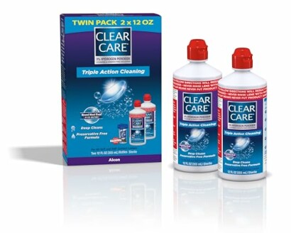 Clear Care Cleaning & Disinfecting Solution with Lens Case twin pack