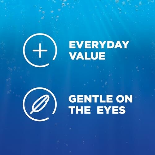 Everyday value and gentle on the eyes icons on blue background