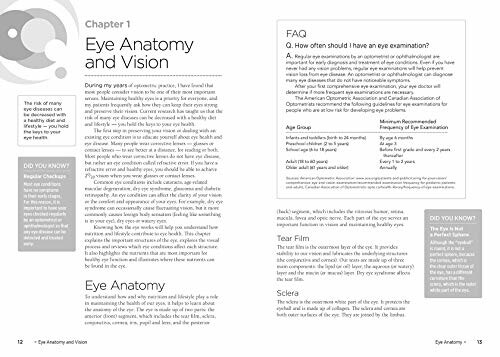 Text page about eye anatomy and vision with FAQ section.