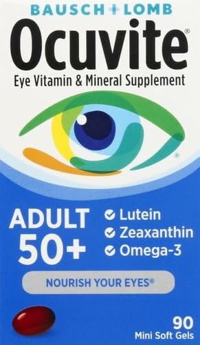 Ocuvite eye vitamin and mineral supplement for adults 50+, 90 mini soft gels.