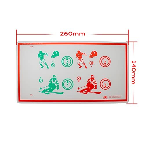 Ski training targets mat with measurements