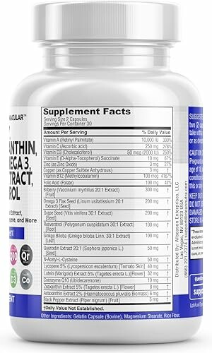 Supplement bottle with nutrition facts label.